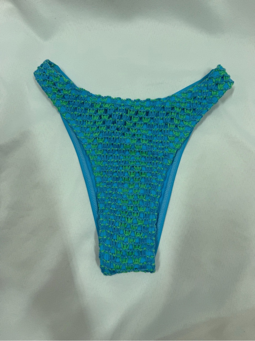 NWOT Wild Fable | Crochet Knit Swim Bottoms Cheeky Blue Green Women's Size XXS